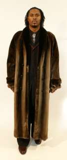   Length Sheared Beaver Fur Coat Ranch Mink Shawl Collar Long Brown Furs