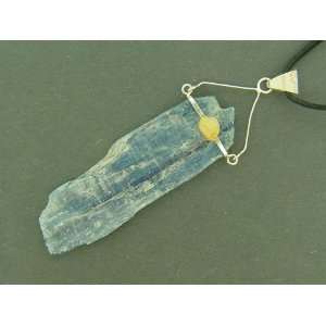  Natural Raw Unpolished Blue Kyanite with Citrine Accent 
