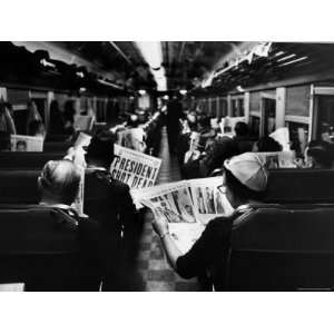 Commuters Reading of John F. Kennedys Assassination Photographic 