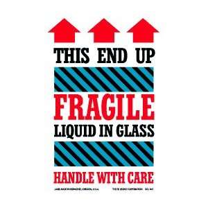 This End Up Fragile Liquid in Glass Handle with Care, 4 X 6, scl 841 