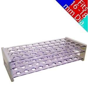 16 18mm Plastic Test Tube Rack Lavender with White   Holds 40 Tubes 