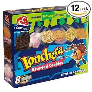 Gamesa Lonchera Assorted Cookies, 23.3 Ounce Boxes (Pack of 12)