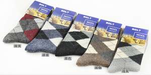   Socks Lattice Grid Pattern Winter Warm Wool Angora Socks Gift  