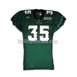 Green No. 35 Game Used Hawaii Reebok Football Jersey  