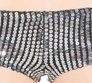 BOND STREET EXIT~ SHINY SILVER SEQUINED HOT PANTS S  