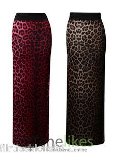 Womens Ladies Animal Leopard Print Gypsy Long Jersey Maxi Dress Skirt 