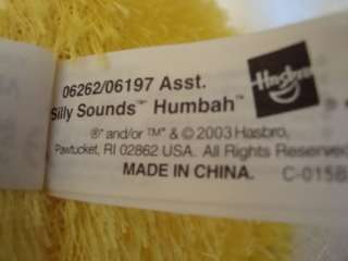 Yellow Boohbah Humbah Silly Sounds Hasbro 12 talking  
