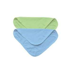  Organic Cotton Baby Washcloth Set Green and Blue 2 pack 
