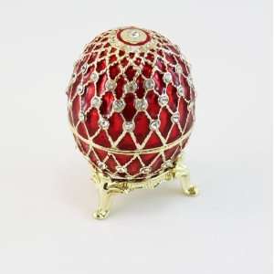  Bejeweled Gold and Red Colored Balloon Pill Box With 