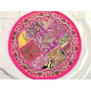 Unique Pink Indian Room Decor Round Pillow Cushion 16  