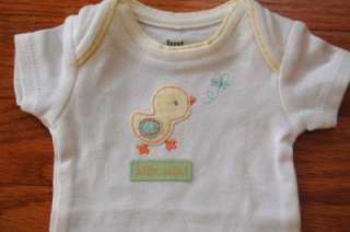 Preemie Boys Carters Just One Year yellow white chick bodysuit pants 