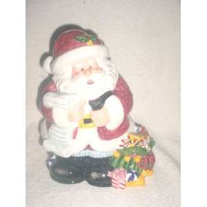  Santa with List Porcelain Cookie Jar 