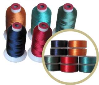 DARK COLORS 72 Bobbins & 10 Top Polyester Thread Kit  