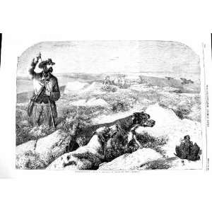  1860 GROUSE SHOOTING HUNTING HOUNDS DOGS HUNTSMAN