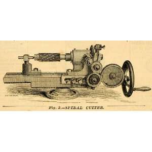1873 Print Spiral Cutter Vintage Machine Brainard Milling Hyde Park MA 