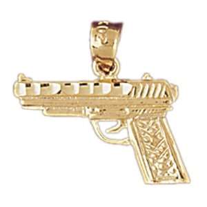  14kt Yellow Gold Handgun Pendant Jewelry