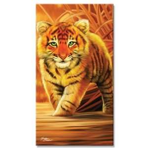  24 Tiger Cub on Grasslands Velour Beach Towels 30 X 60 
