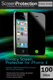 100X Wholesale iPhone 4S 4G Anti Spy Privacy Screen Protector Film 