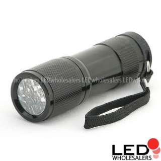 Lot of 12 x 9 LED 390 400 nM UV UltraViolet FlashlightS  