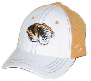 MISSOURI TIGERS GOLD COMPASS FLEX FIT HAT/CAP M/L NEW  