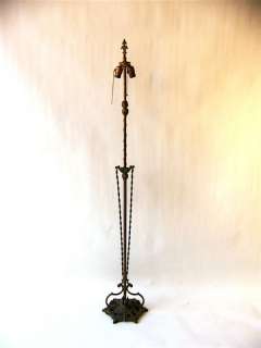 Antique Revival Brass & Cast Iron Floor Lamp, c.1920s  