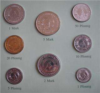 EAST GERMANY DEMOCRATIC REP. 8 Coins 1979 1981 UNC Set  