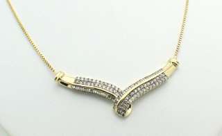 Estate Yellow Gold Diamond Necklace Chain Pendant  