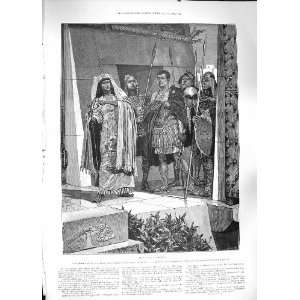 1889 ROMAN PEOPLE WEAPONS CLEOPATRA WOODVILLE PRINT