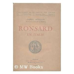  Ronsard En Italie Gabriel Maugain Books