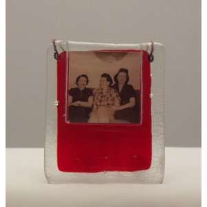   Fused Glass Picture Frame with Clear Trim by Bill Aune