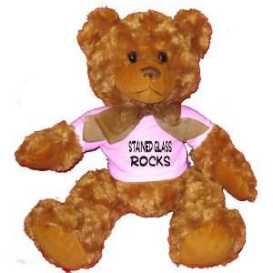  Stained Glass Rocks Plush Teddy Bear with WHITE T Shirt 