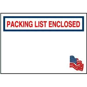  4 1/2 x 5 1/2 Packing List Envelope with American Flag 