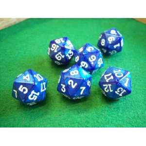  Pearlized Navy and White 20 Sided Dice Toys & Games