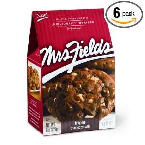 Mrs. Fields Cookies, Triple Chocolate, 8 Ounce Boxes (Pack of 6 