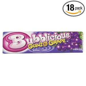 Bubblicious Gonzo Grape, 5 Count (Pack of 18)  Grocery 