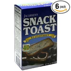 Jacobsens Blueberry Snack Toast, 5.6 Ounce (Pack of 6)  