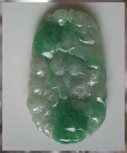 82.00ct Semi glassy Natural untreated Jadeite Jade Carved Pendant 