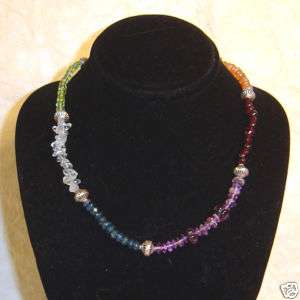 RAINBOW ECLECTIC Amethyst Apatite SS Necklace S140  
