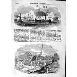   1852 BATTLE TONELERO AFFONSO SHIP BURMESE WAR RANGOON