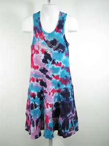 UNDEE BANDZ Girls Pink Blue Tie Dye Sleeveless Dress 6  