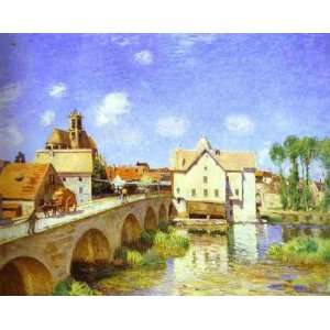  Oil Painting The Bridge at Moret Alfred Sisley Hand 