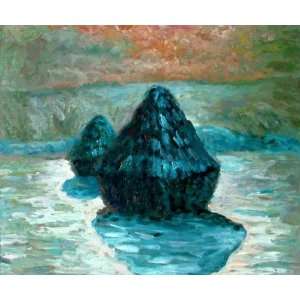 Reproduction Oil Painting   Monet Paintings Grain Stack, Snow Effect 