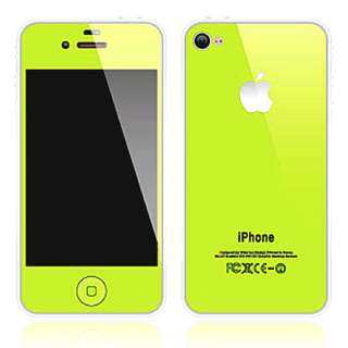 Green Front+Back Case Cover Skin Sticker for iPhone 4/4G/4S  