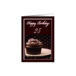 25th Birthday to like a Granddaughter to Me, Chocolate Cupcake with 