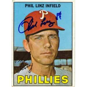  Phil Linz Philadelphia Philies #14 1967 Topps Autographed 