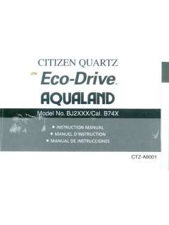 Citizen Eco Drive Aqualand BJ2XXX/Cal. B74X Manual  