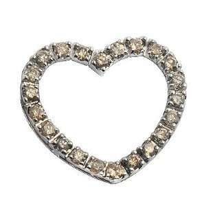   Champagne Diamond Heart Pendant in White Gold Avianne & Co Jewelry