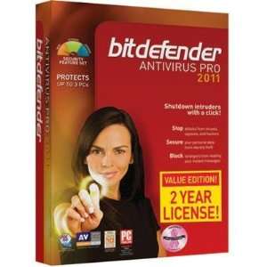  New Bitdefender Antivirus 2011 Pro 2year 3 Pc Scan Faster 