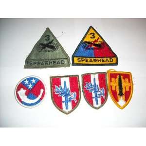  Set of 6 US Army SSI Collection of Color Patches 