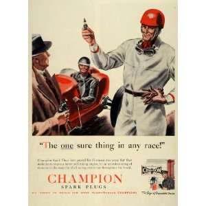  1939 Ad Champion Spark Plugs Soap Box Derby Race Car 